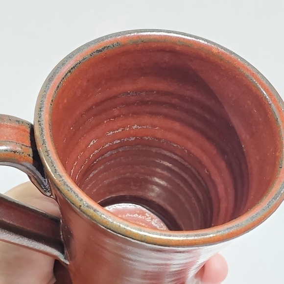 Sunset Hill Hand thrown Stoneware Texas Seal coffee mug Maroon - Picture 12 of 12